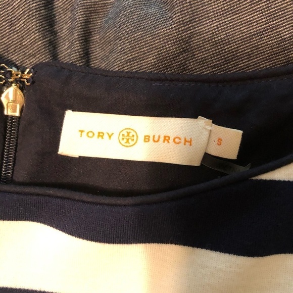 Tory Burch Augusta Fitted Striped Dress Nautical Size Small - Picture 9 of 14